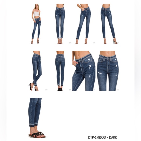 NWT ZENANA HIGH RISE CROPPED SKINNY DENIM PANTS - Picture 7 of 8